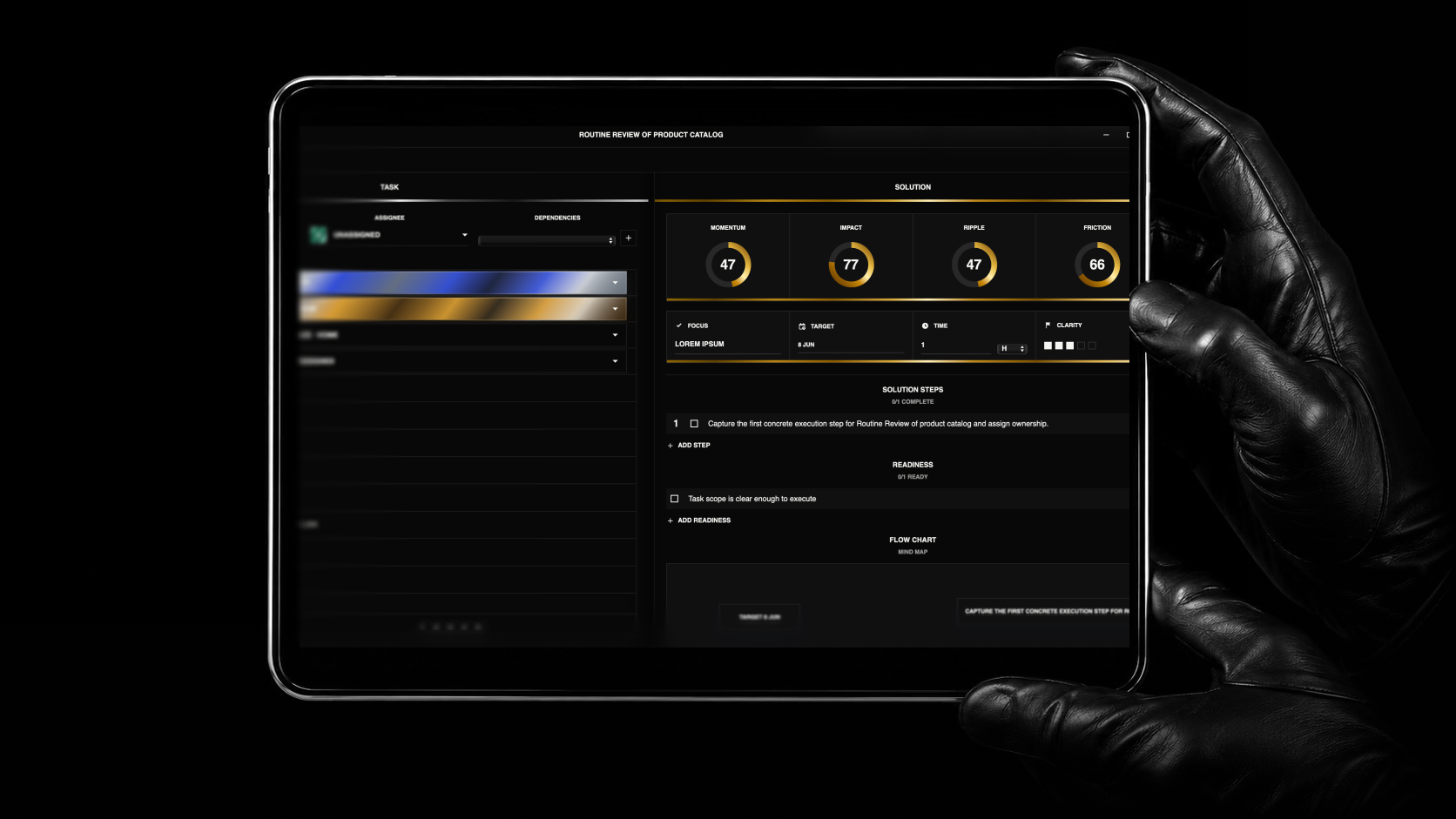 The Working 500 task and solution interface preview